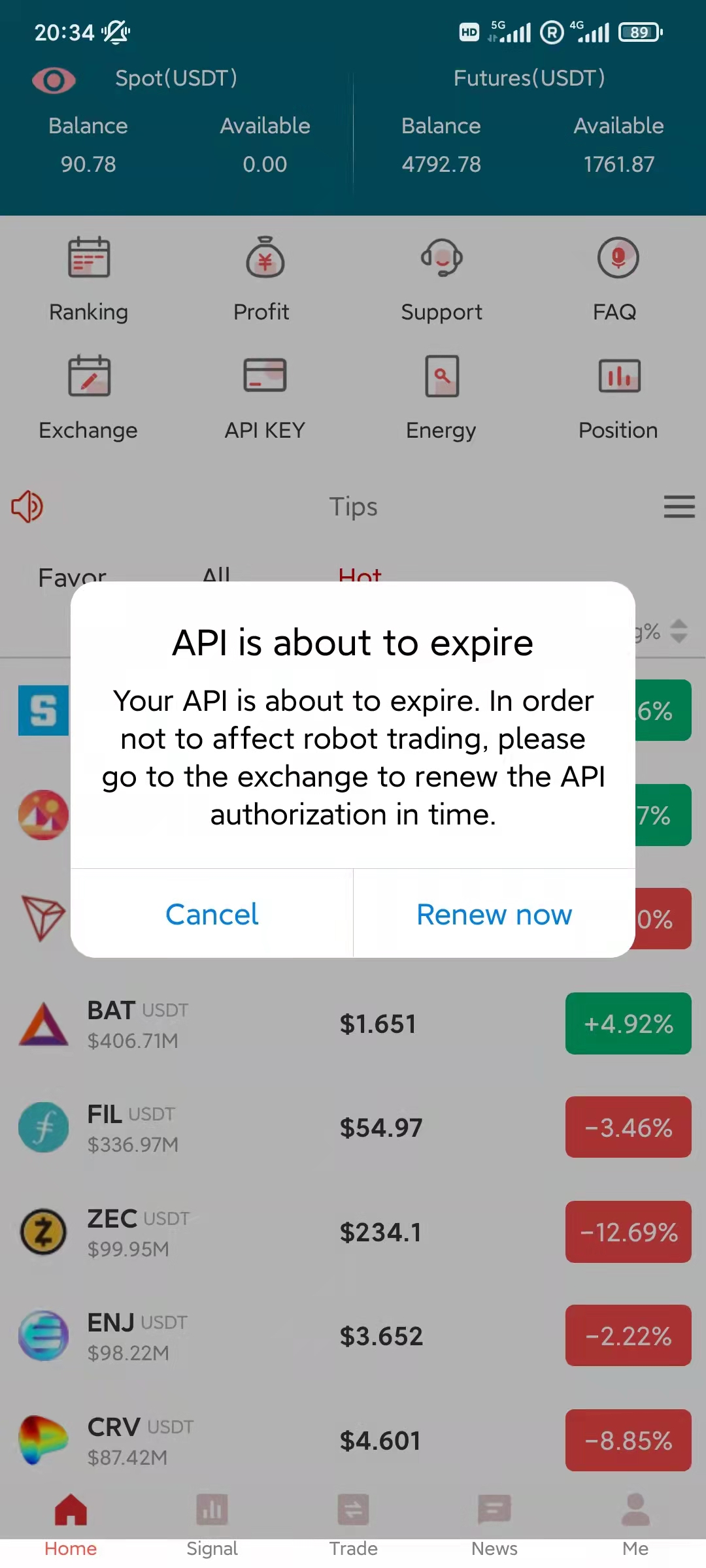 You will be prompted one week before the expiration date, click to renew now.